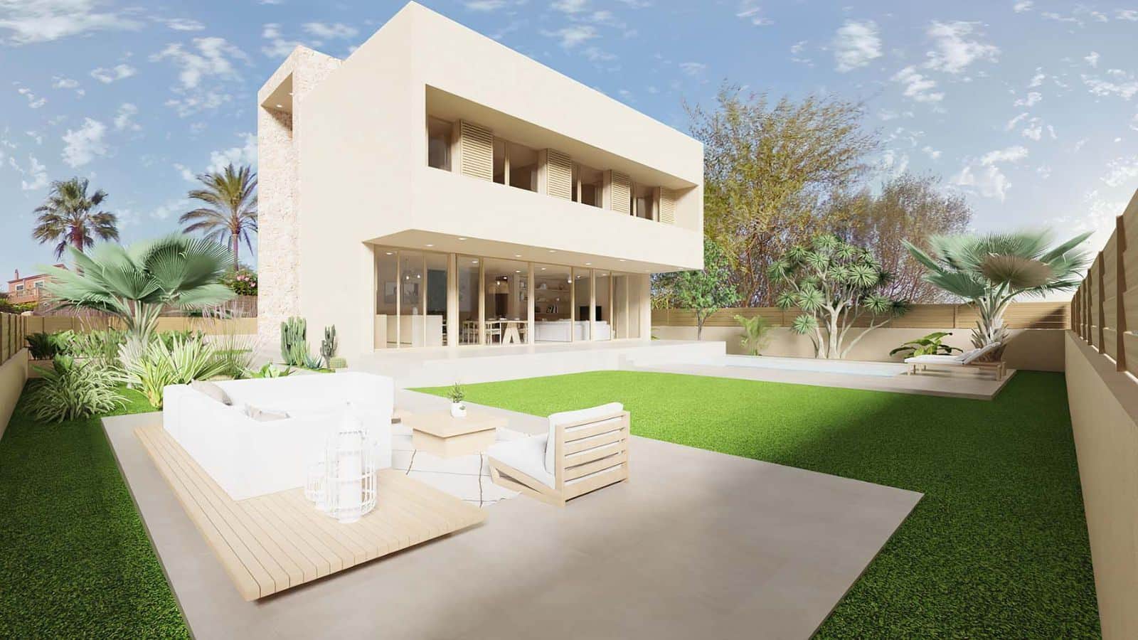 NUEVO CHALET UNIFAMILIAR DE DISEÑO CON PISCINA EN SA RAPITA - Foto 1